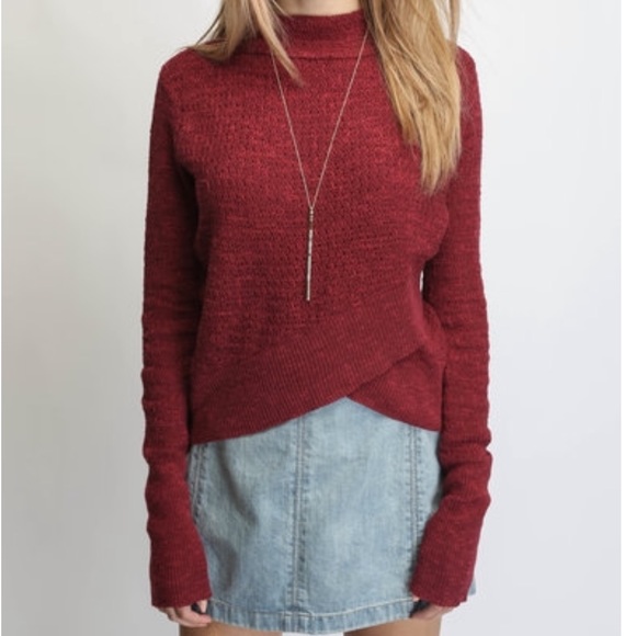 Free People Sweaters - Free People Mock Neck Wrap Sweater